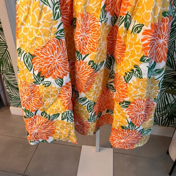 NWT House of Harlow 1960 Tropical Print Linen Puff Sleeve Babydoll Mini Dress - Picture 7 of 13